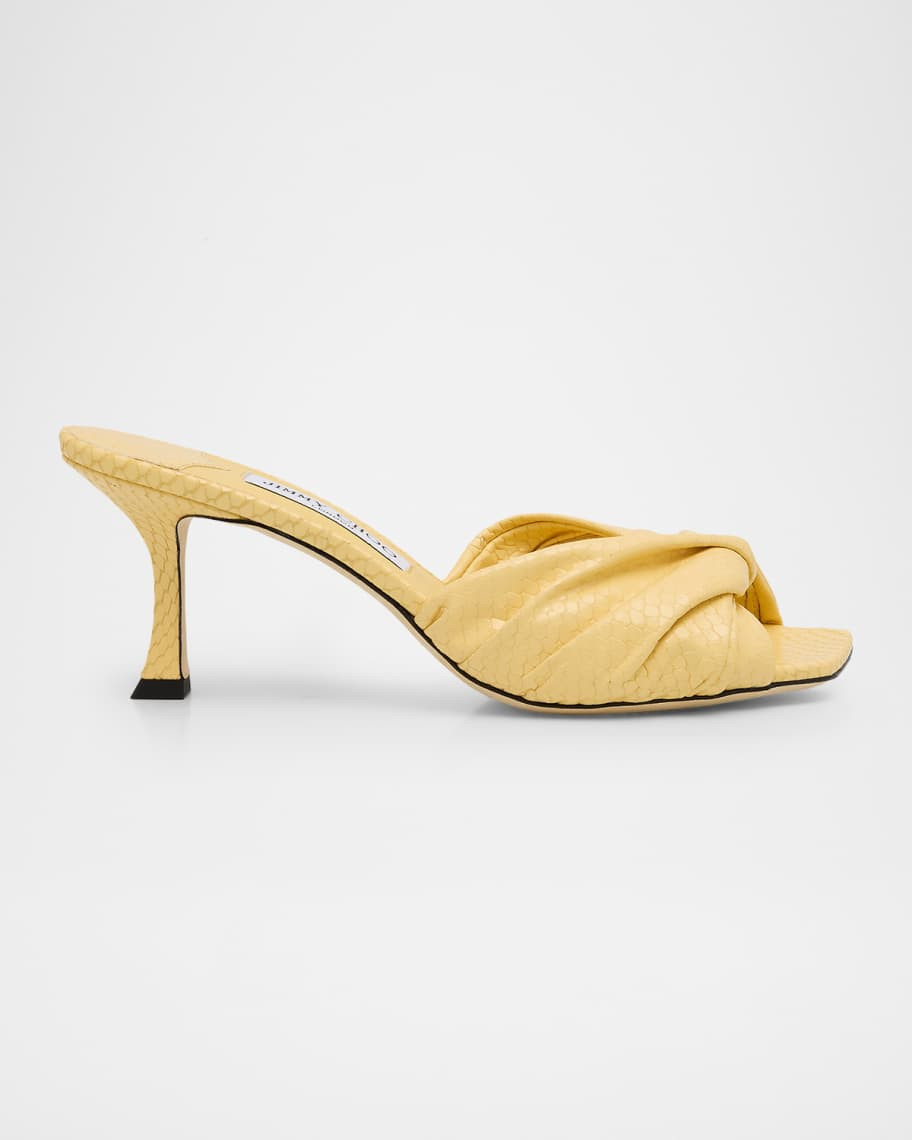 Skye Twist 70 Printed Leather Sandals | Neiman Marcus