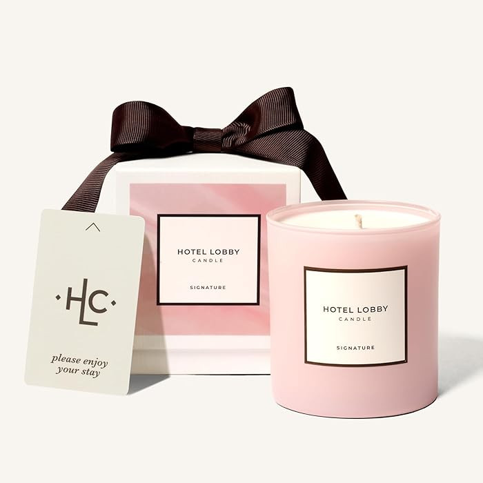 Hotel Lobby Signature Candle – Luxury Hand-Poured 9.75oz Soy Wax with Amber, Cedar, and Musk ... | Amazon (US)