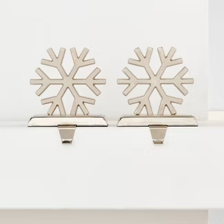 2pk Metal Snowflake Christmas Stocking Holder Silver - Wondershop™ | Target