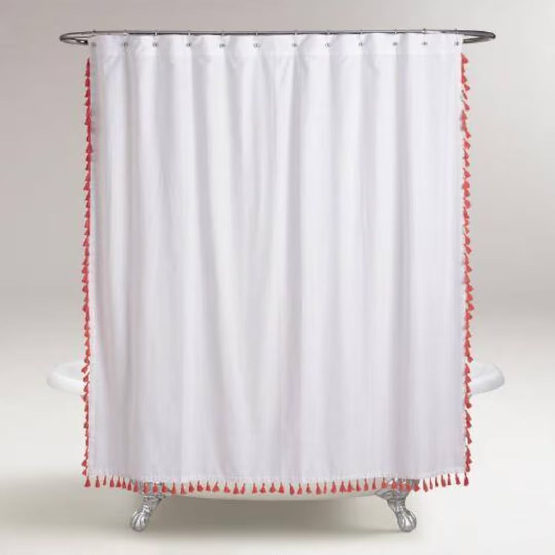 Extra Long Tassel Shower Curtain Color Options - Etsy | Etsy (US)