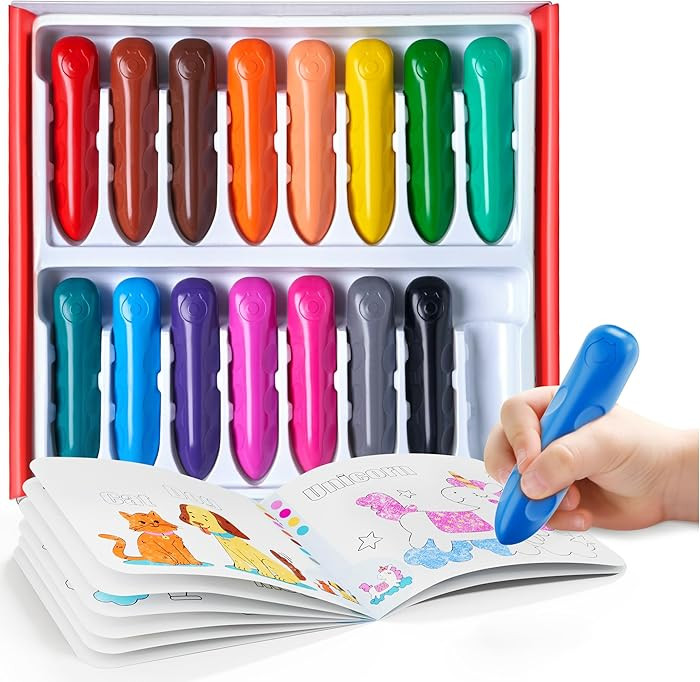 JoyCat 16 Colors Jumbo Crayons for Toddlers 1-3 4 5 6 year old Kid,Easy-Grip,Unbreakable,Non-Toxi... | Amazon (US)