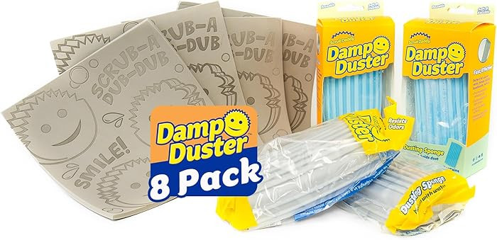Scrub Daddy Damp Duster Sponge & Towel Bundle - 4 Dusting Sponges & 4 Damp Duster Towels - Swipe ... | Amazon (US)