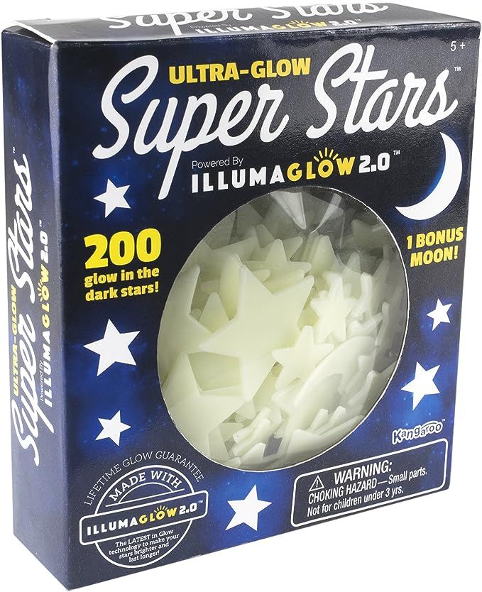 Ultra Glow in the Dark Stars; 200 Count w/ Bonus Moon | Amazon (US)