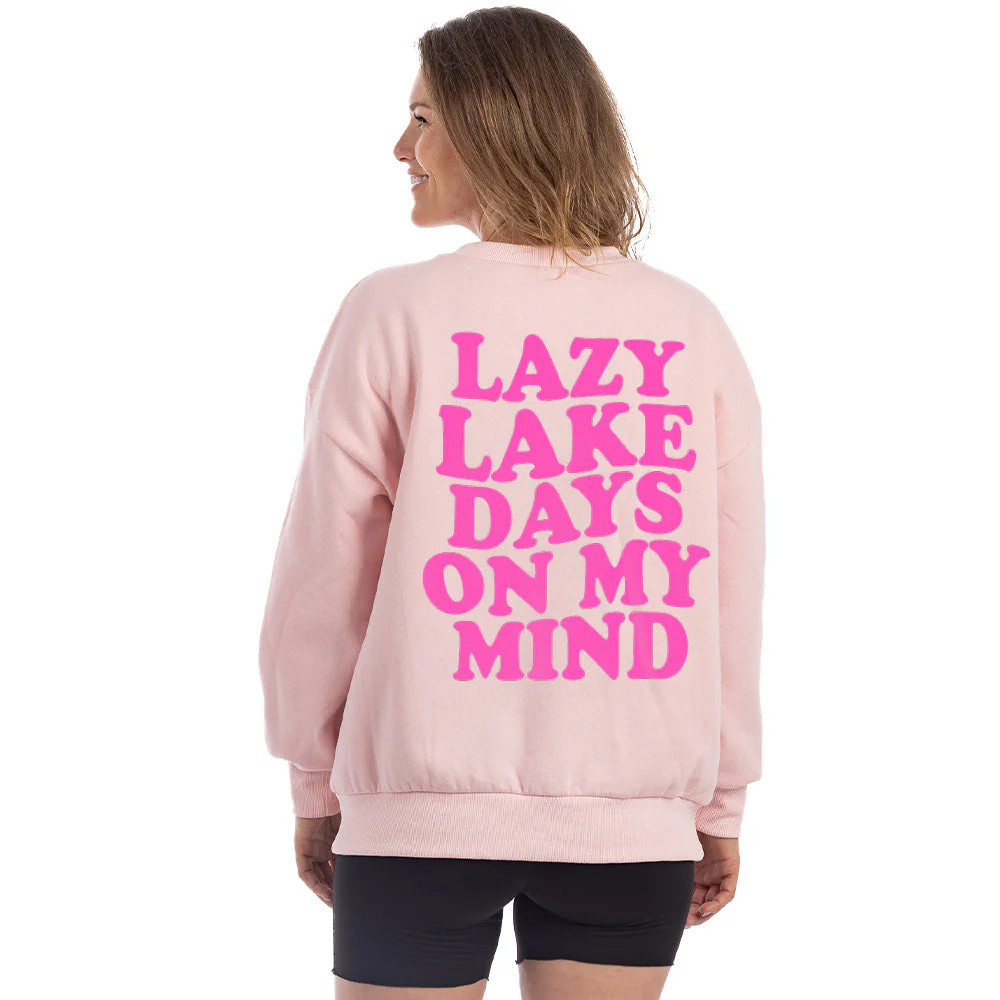 Lazy Lake Days On My Mind Graphic Sweatshirt | Katydid.com