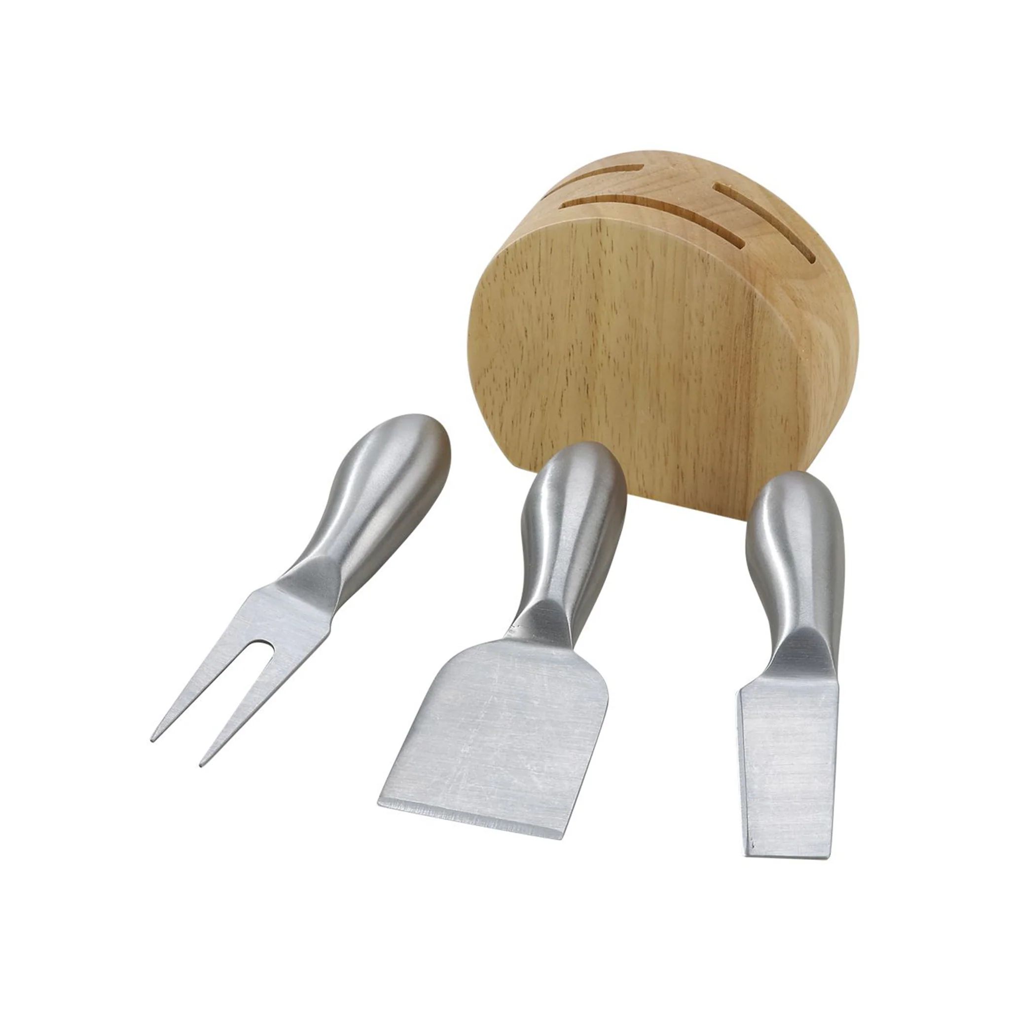 Wood Block with 3 Stainless Steel Cheese Utensils | Creative Gifts International