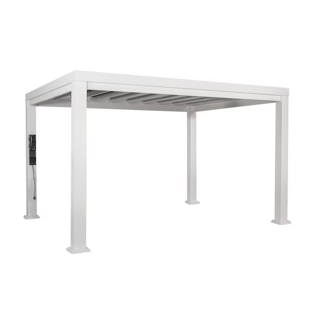 Backyard Discovery Windham 10-ft W x 12-ft L x 7-ft 6-in H White Metal Freestanding Pergola with ... | Lowe's