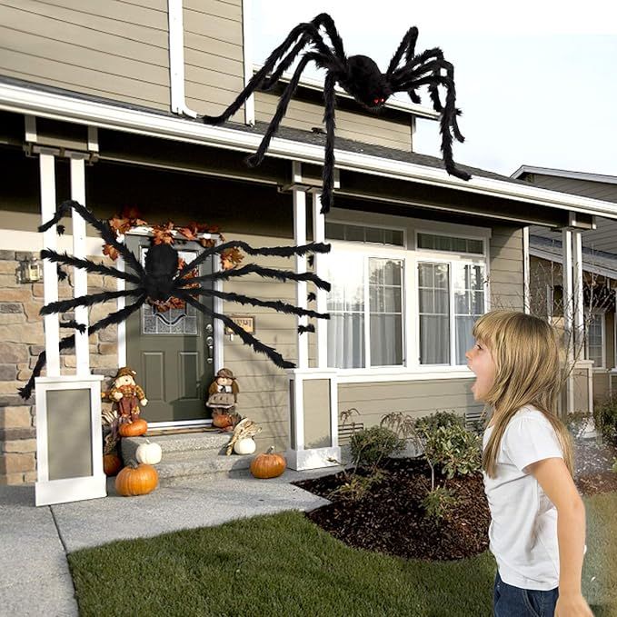 Aitey 8.5 FT Giant Spider Halloween Decorations, Outdoor Halloween Decoration Scary Fake Spider f... | Amazon (US)