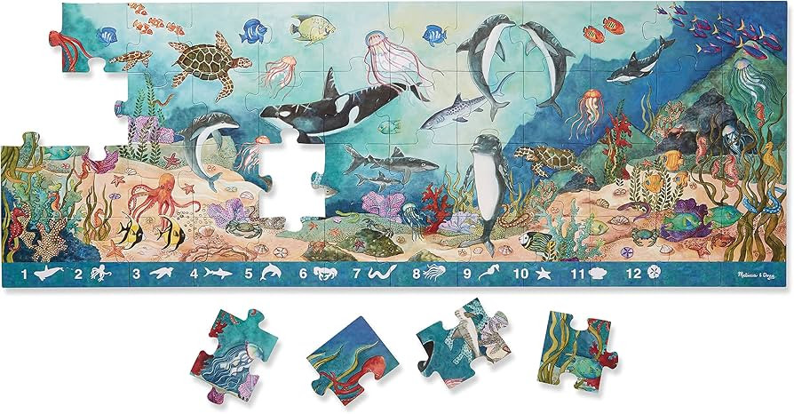 Melissa & Doug Search and Find Beneath the Waves Floor Puzzle (48 pcs, over 4 feet long),Multicol... | Amazon (US)
