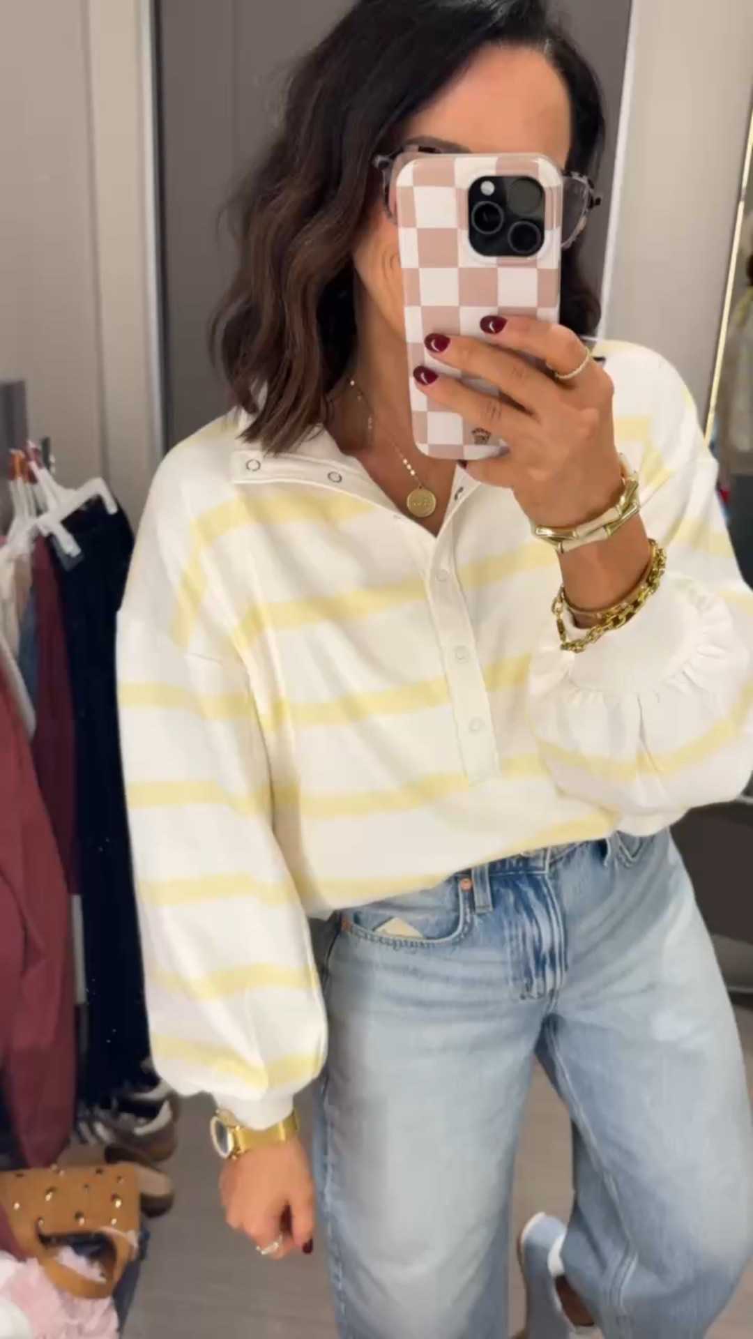 This is the perfect winter to spring pullover! The sweatshirt is thick enough to keep you warm and bright for spring!

Quarter button sweatshirt, barrel leg jeans, sneakers, light wash jeans, striped sweatshirt, casual outfit, VintagePickin 

#LTKootd #LTKPetite #LTKSeasonal