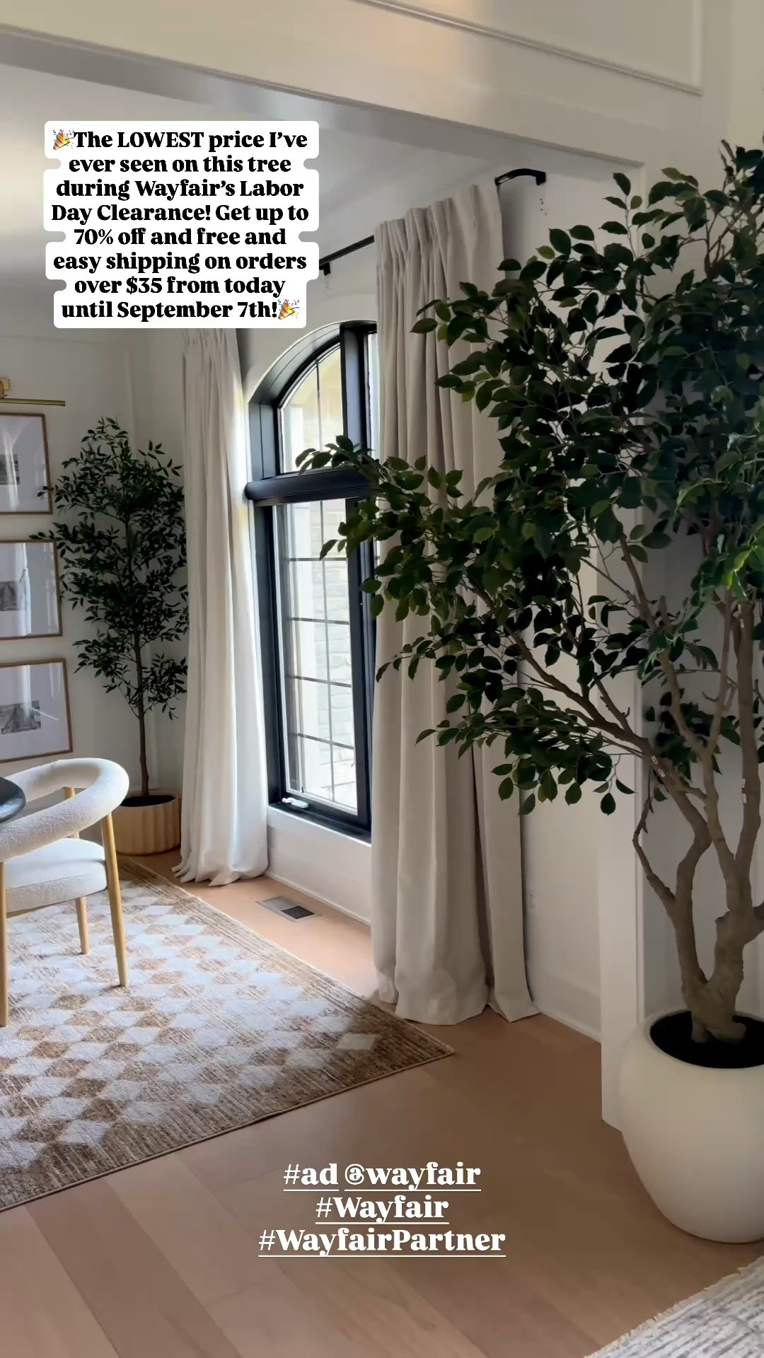 #ad @Wayfair This 8 foot faux faux tree is on major sale during Wayfair’s Labor Day Clearance! Get up to 70% off plus free and easy shipping on orders over $35 from August 29th until September 10th! #Wayfair #WayfairPartner

#LTKSaleAlert #LTKHome