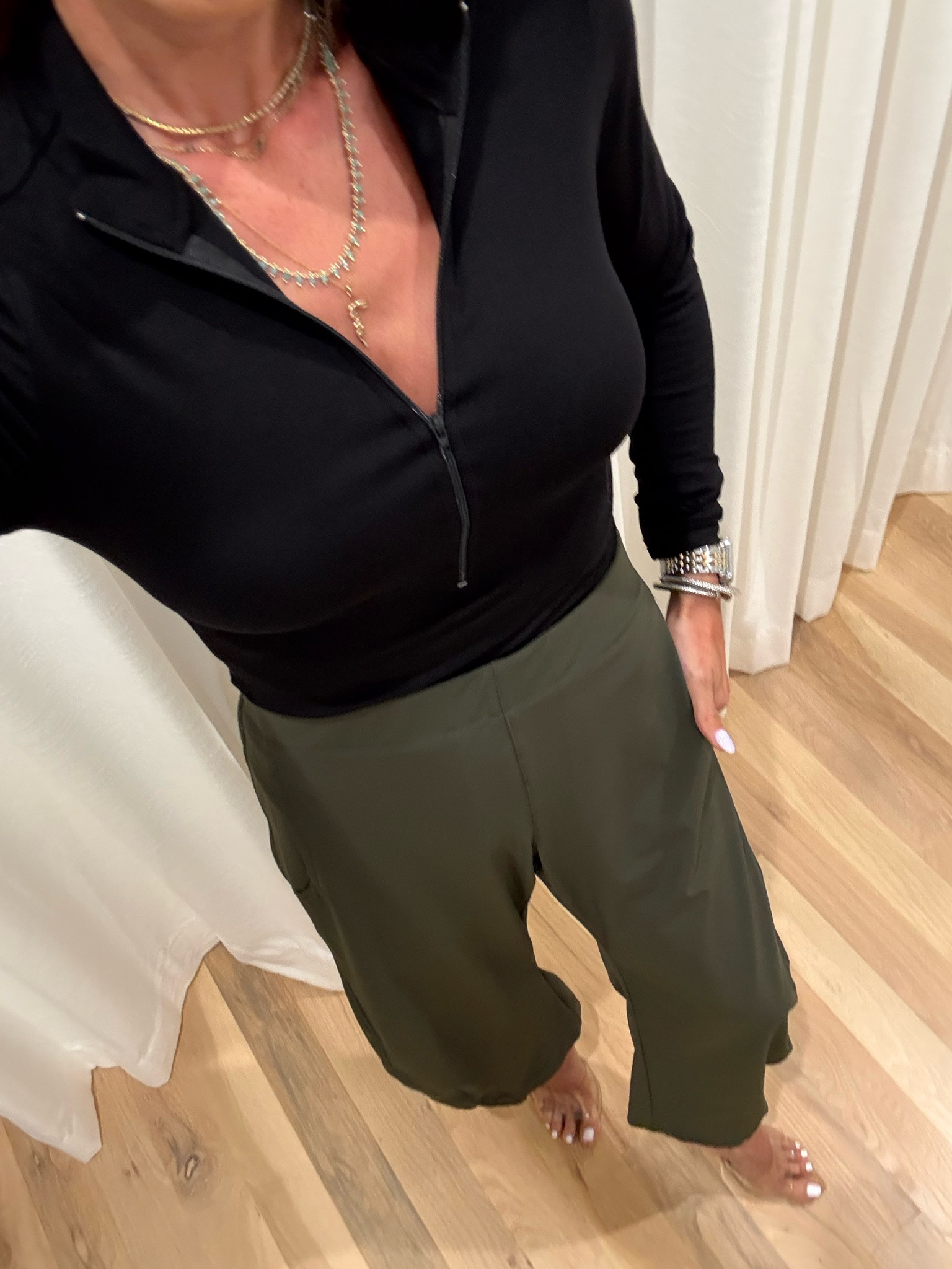 Amazon zippered bodysuit on sale size xs or s non wrinkle pants size 0p