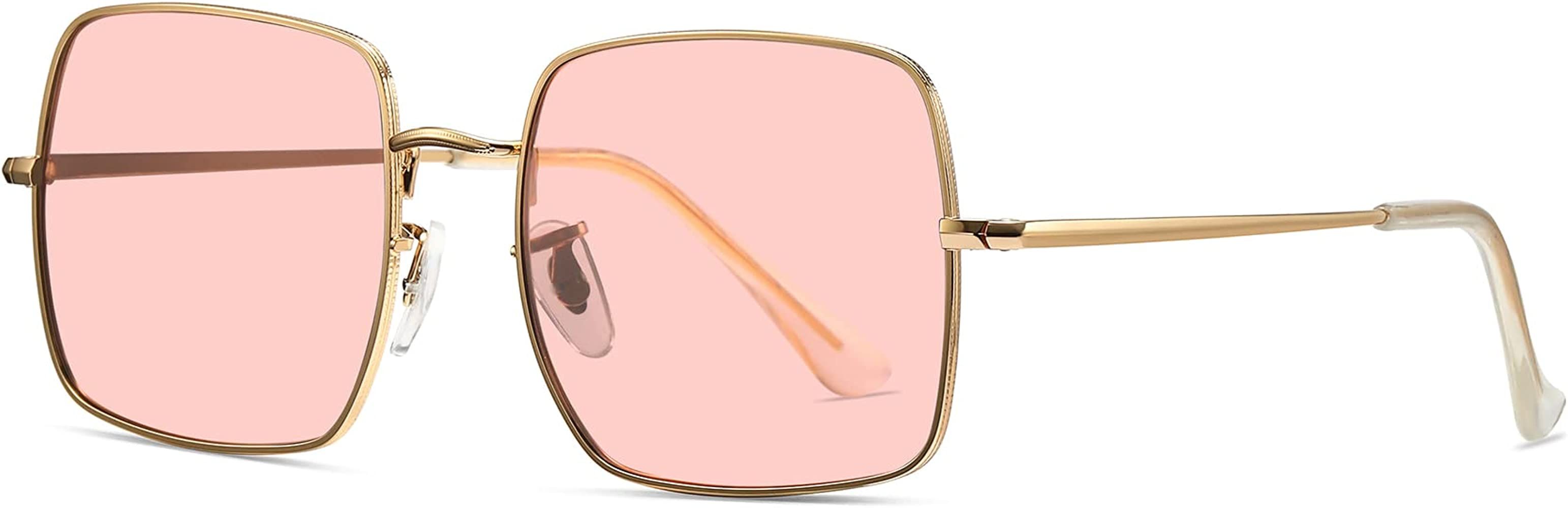 FOZONO Rectangle Polarized Sunglasses for Women Metal Frame Vintage Fashion Shades | Amazon (US)