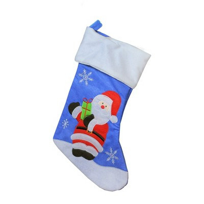 Northlight Embroidered Santa Claus with Gift Christmas Stocking - 15" | Target