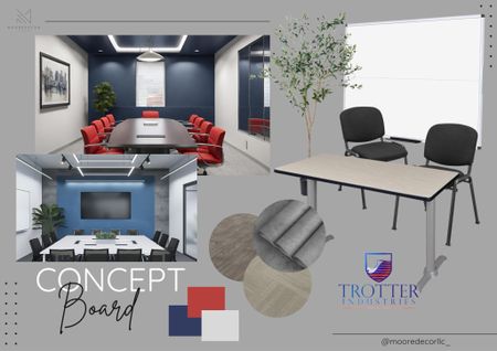 Crafting Collaboration Spaces: A modern meeting room where bold colors meet functionality and style. #ModernOffice #MeetingRoomDesign #CorporateStyle #InteriorDesign #WorkspaceInspiration #ColorfulInteriors #MooreDecorConcepts #TrotterIndustries #DesignBoard #OfficeTrends #InnovativeWorkspaces #CreativeDesigns

#LTKstyletip #LTKhome