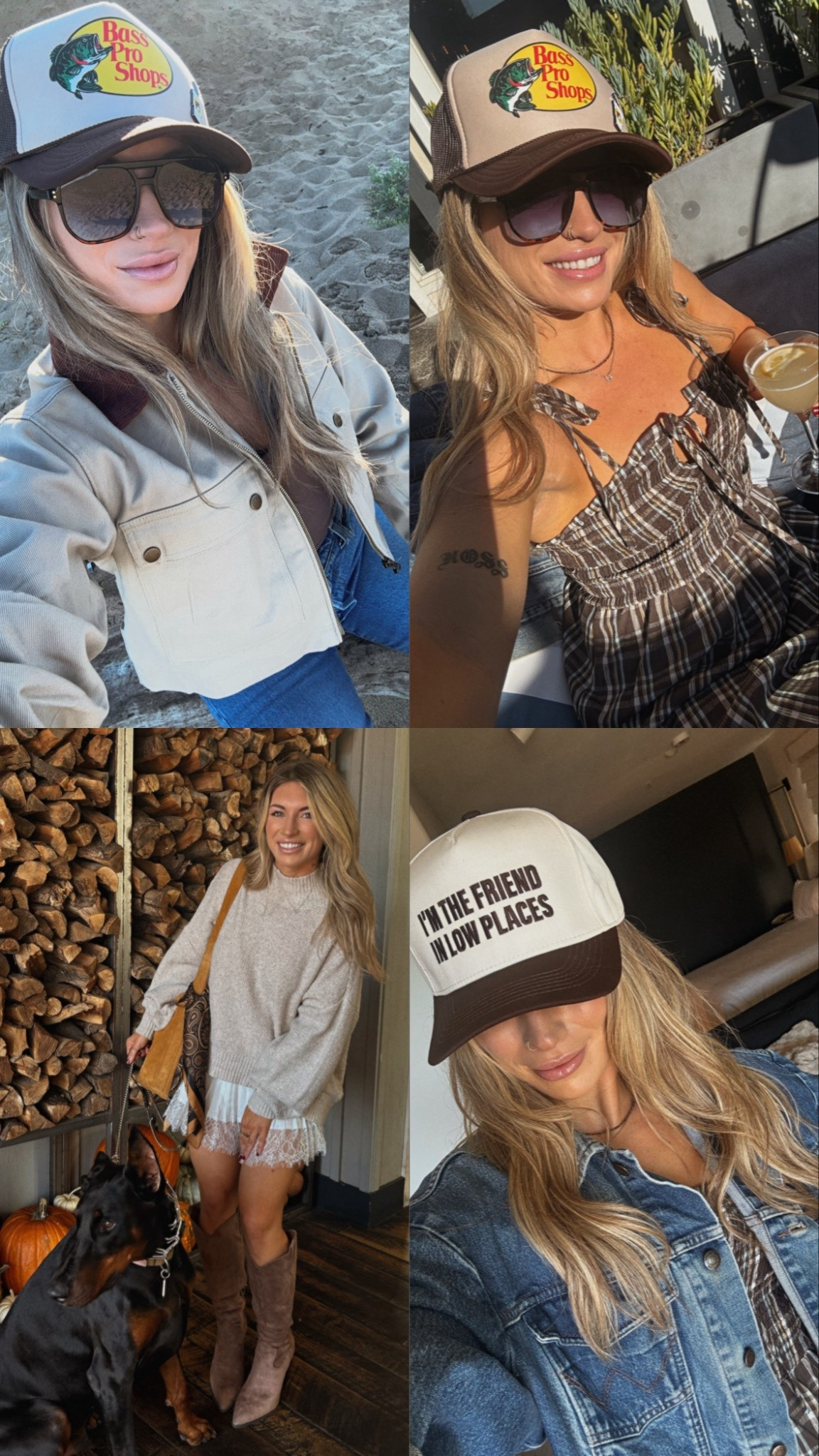 All the weekend outfits linked!🤎🫶🛍️ wearing a size S in the Shein Plaid dress. Size small in the white Amazon skirt (comes with attached shorts underneath). XS in the Walmart jacket! 