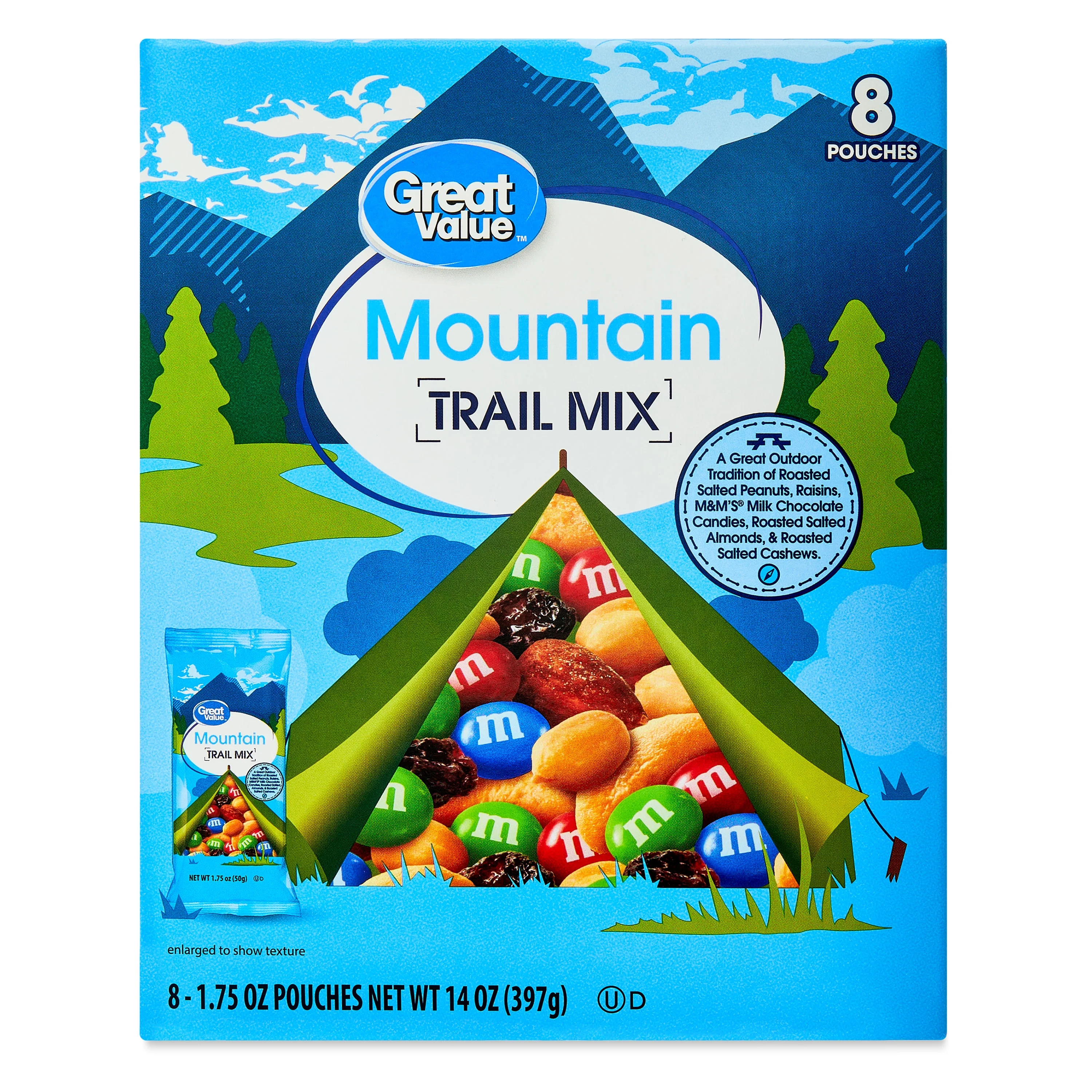 Great Value Mountain Trail Mix, 1.75 oz, 8 Count | Walmart (US)
