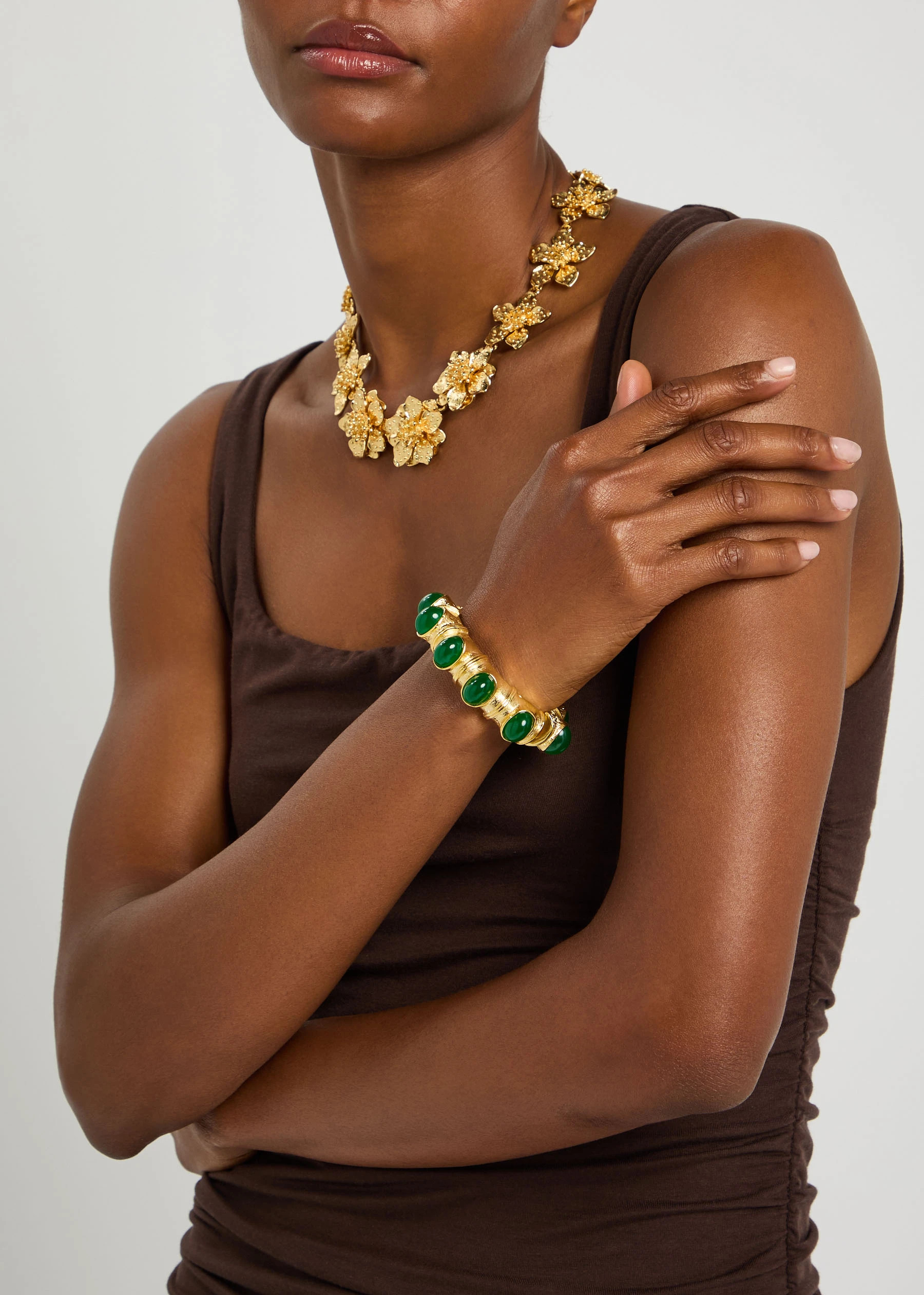 Crystal-embellished 22kt gold-plated bracelet | Harvey Nichols
