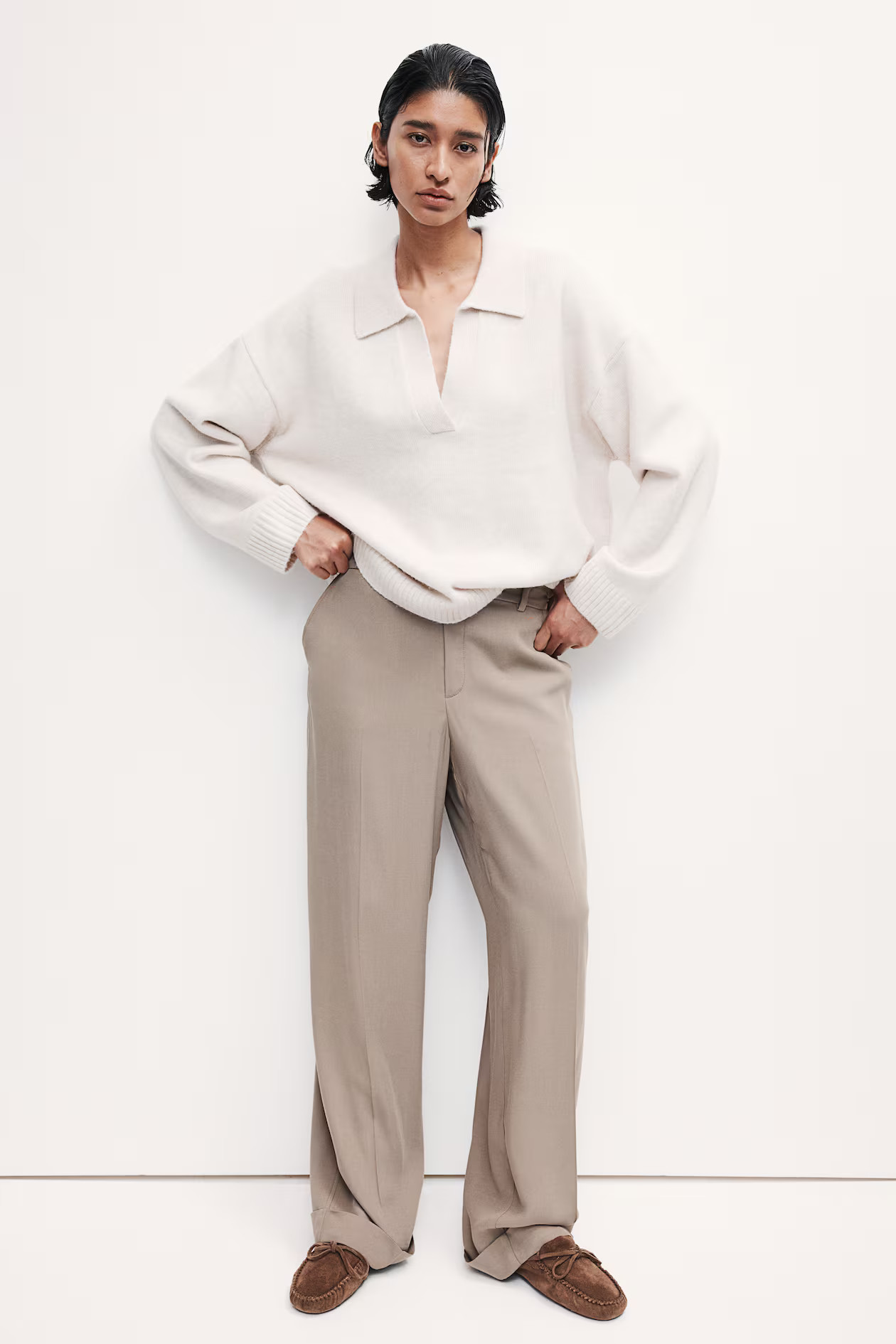 Tailored turn-up trousers | H&M (UK, MY, IN, SG, PH, TW, HK)