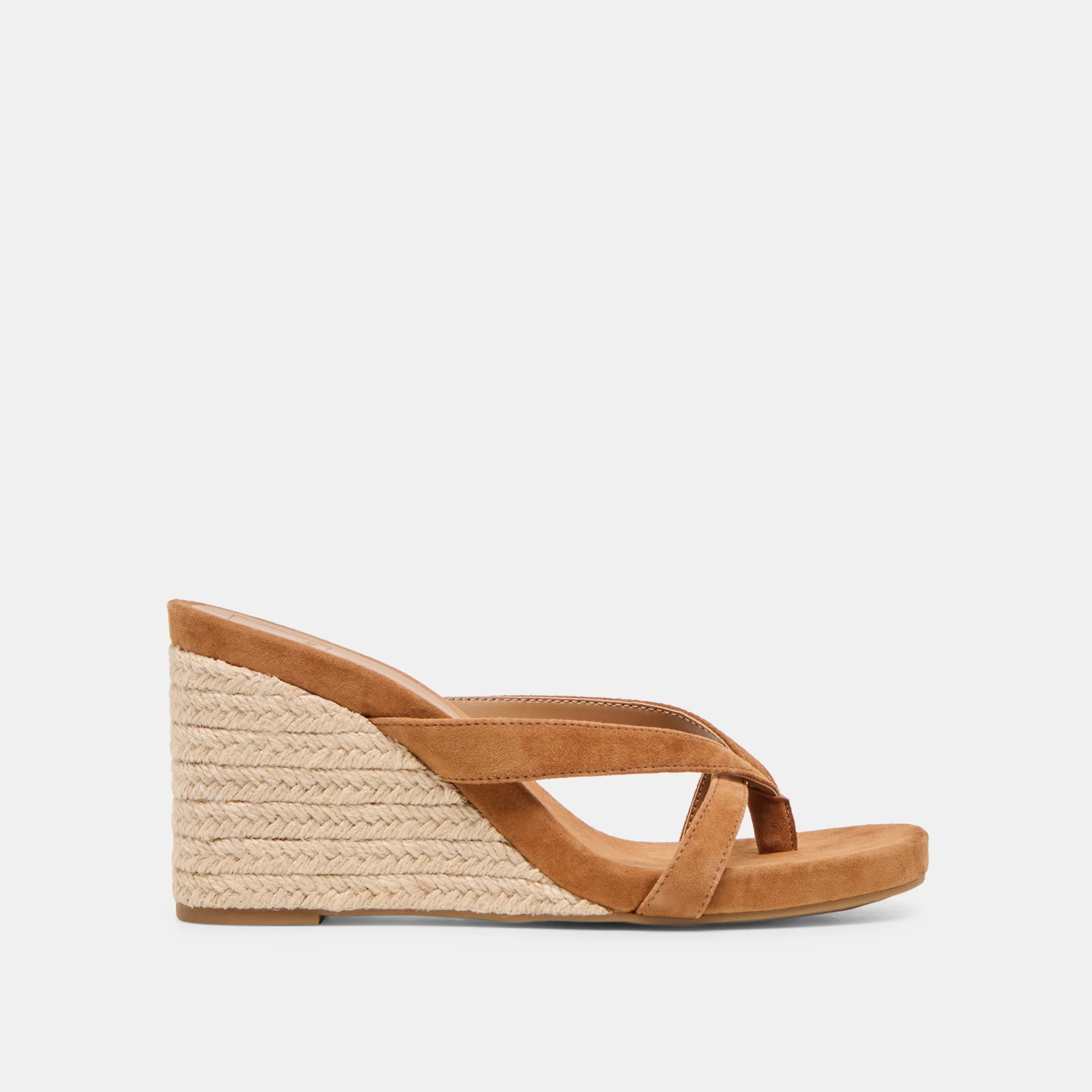 Helan Espadrille Wedges Brown Suede | DolceVita.com