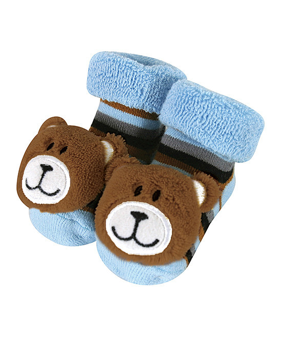 Stephan Baby Socks - Blue Bear Rattle Socks - Infant | Zulily