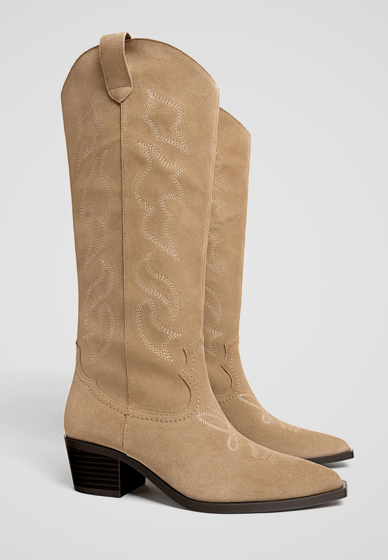 Leren cowboylaars - Cowboylaarzen voor dames | Stradivarius Netherlands | Stradivarius (NL)