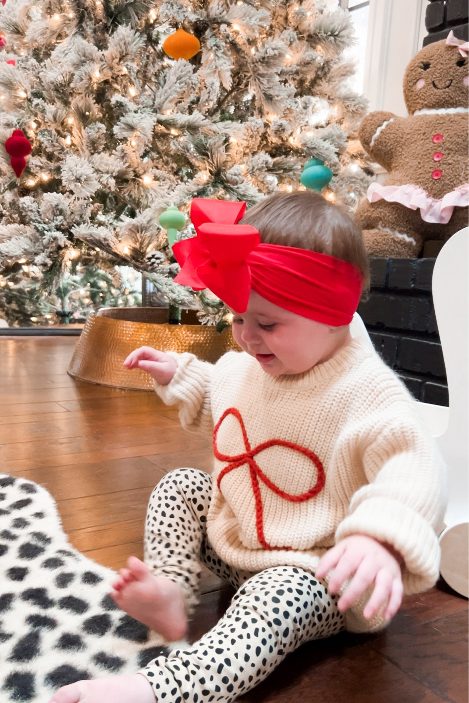 Baby girl toddler Christmas bow sweater leopard ornaments gingerbread home deco

#LTKBaby #LTKHoliday #LTKHome