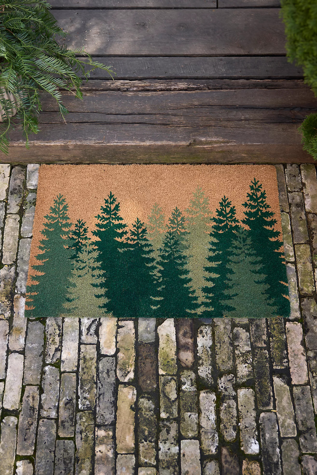 Evergreen Forest Coir Doormat | Anthropologie (US)