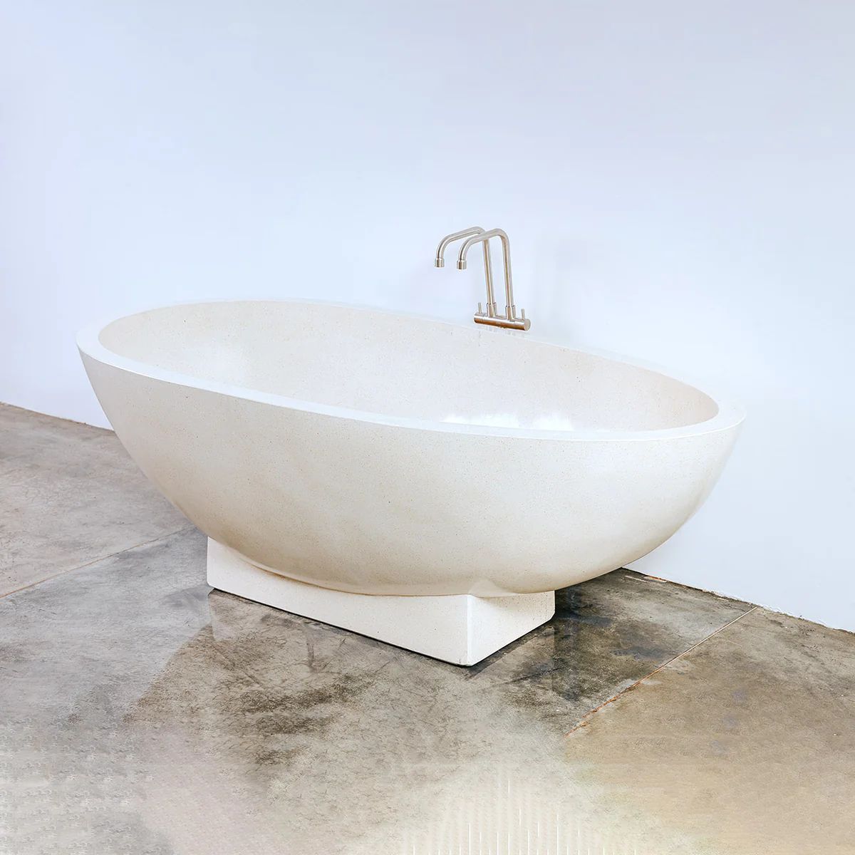 Terrazo Stone Bath Tub Freestanding - Natural | France and Son