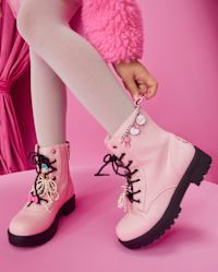 Girls Hello Kitty® Charm Lace Up Boots - pink | The Children's Place