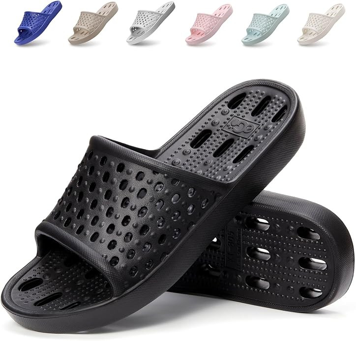 Xomiboe Shower Shoes Men Quick Drying Women Shower Sandals Non-Slip Comfortable House Slippers Ba... | Amazon (US)