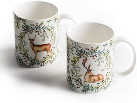 Maison d' Hermine Holly Time Fine Bone China Coffee Mug with Handles for Hot Beverages - Coffee C... | Amazon (US)