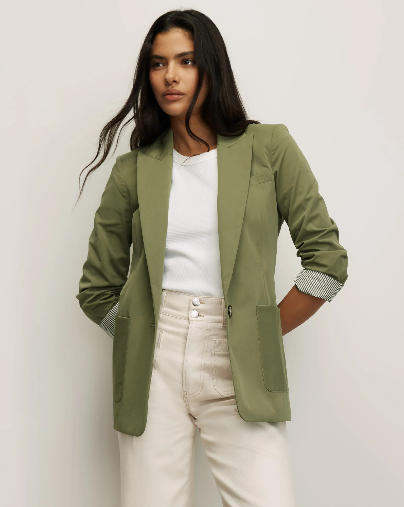 Veronica Beard McAllin Dickey Jacket Stone Army | Veronica Beard