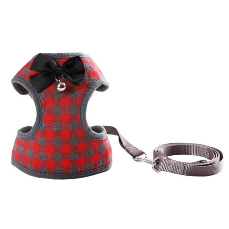 Andoer Dog Harness with Bowtie Step-in Vest Harness Leash Set Pet Cat Vest Dog Leash Set for Daily W | Walmart (US)