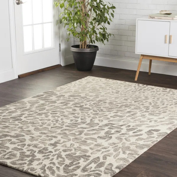 Masai Hand-Hooked Wool Gray/Ivory Area Rug | Wayfair North America