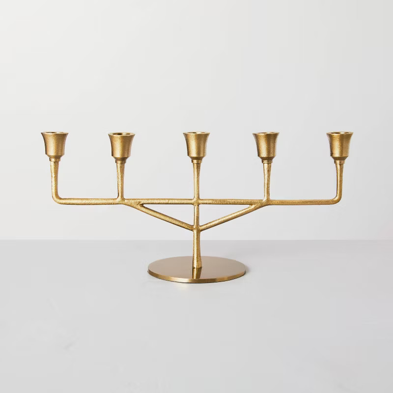 Antiqued Metal Taper Candelabra Brass Finish - Hearth & Hand™ with Magnolia | Target
