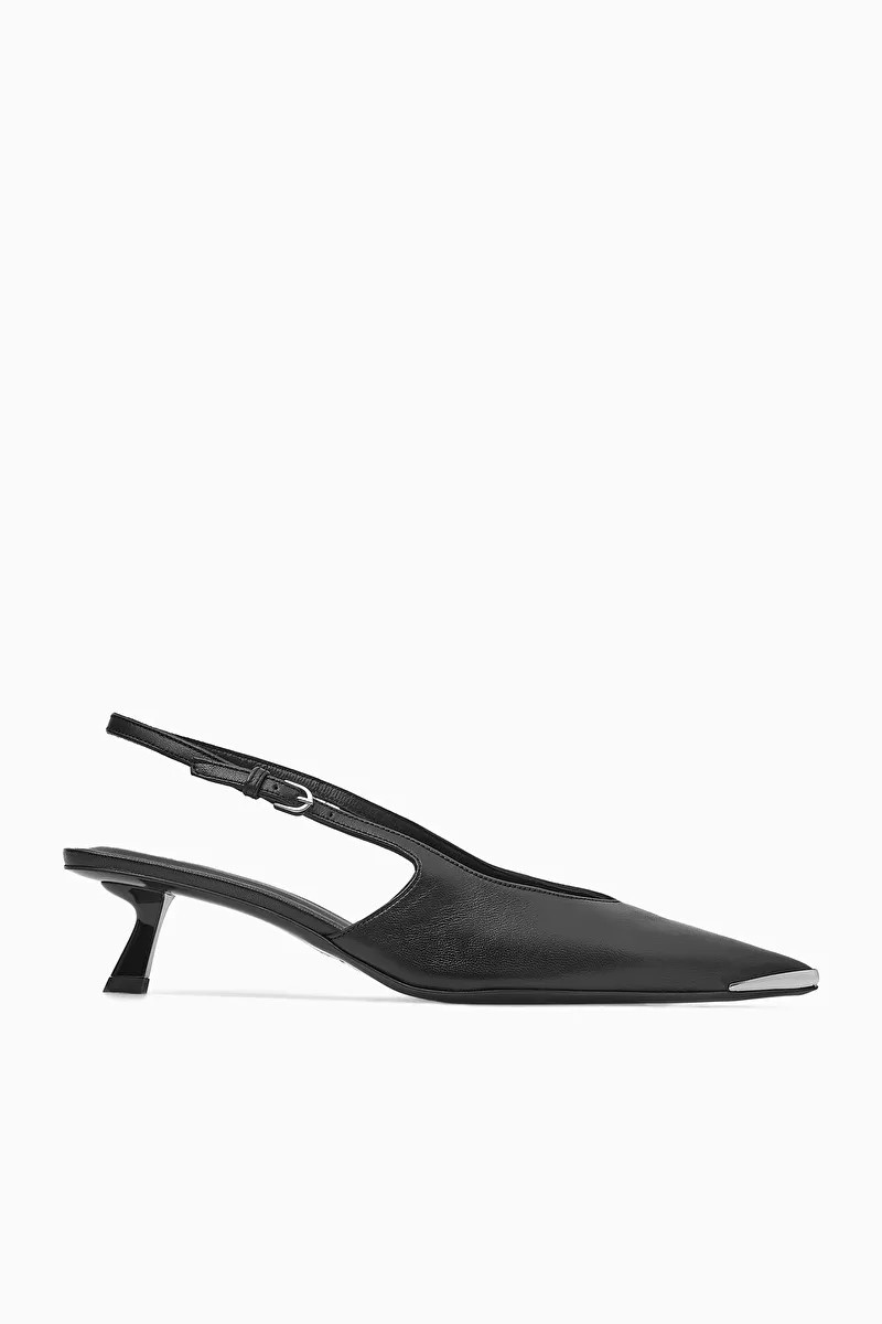 POINTED SLINGBACK KITTEN HEELS - BLACK - COS | COS UK
