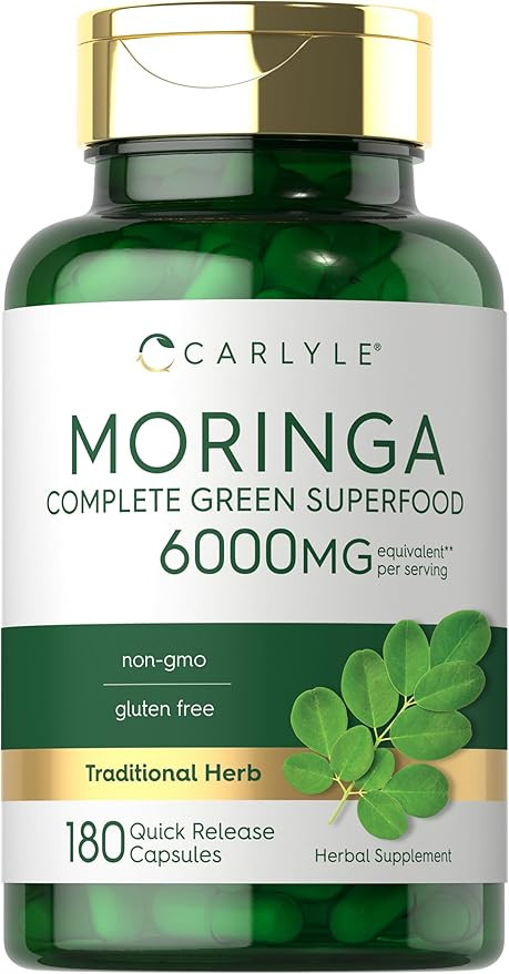 Carlyle Moringa Oleifera Supplement | 180 Capsules | Complete Green Superfood for Women and Men |... | Amazon (US)