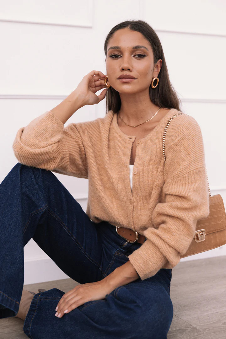 Astor Classic Button Up Cardigan - Caramel | Petal & Pup (US)