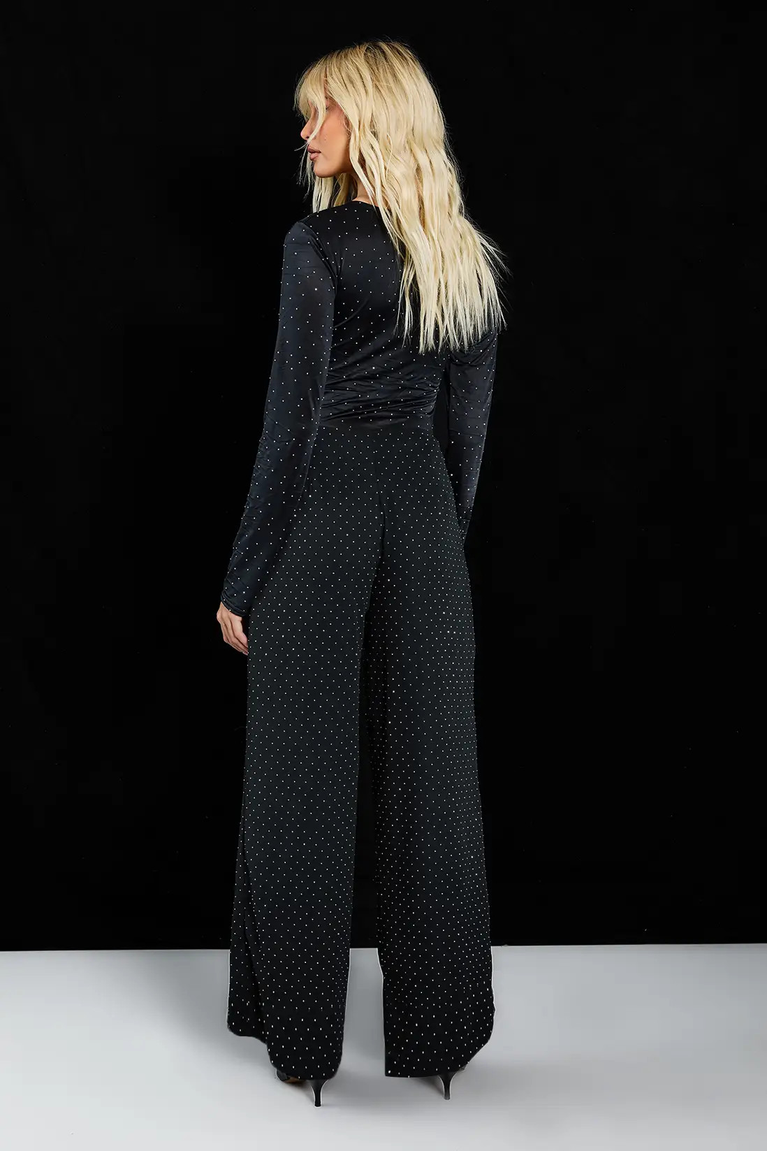Hotfix Diamante Chiffon Wide Leg Trousers | Boohoo.com (UK & IE)