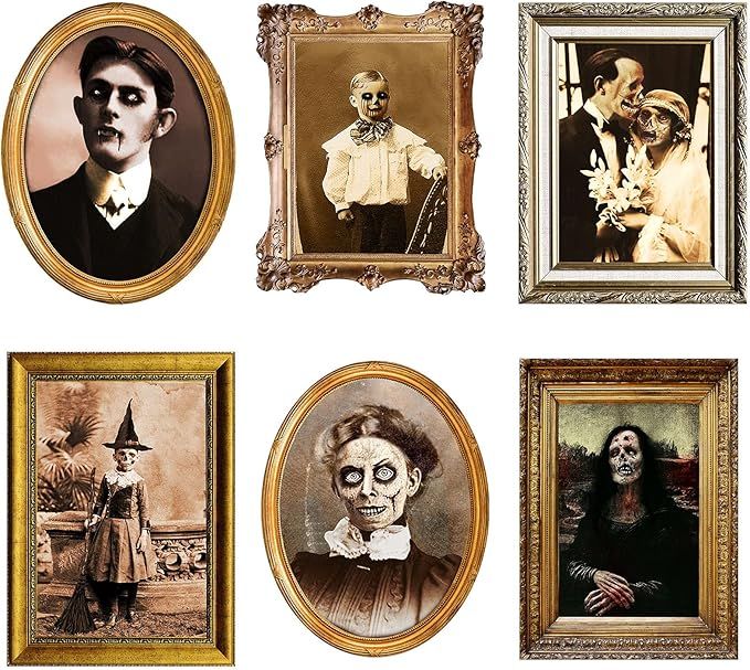 Halloween Decorations 3D Changing Face Horror Pictures Moving Portrait Haunted Pictures Gothic Ma... | Amazon (US)