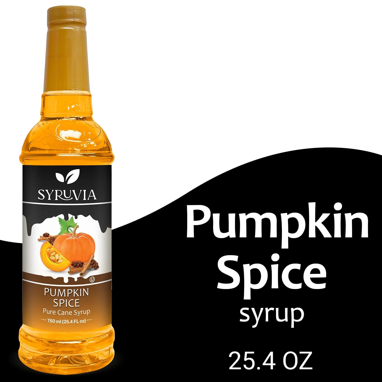 Syruvia Pumpkin Spice Syrup Pure Cane Coffee Flavoring Syrup, 25.4 fl Oz | Walmart (US)