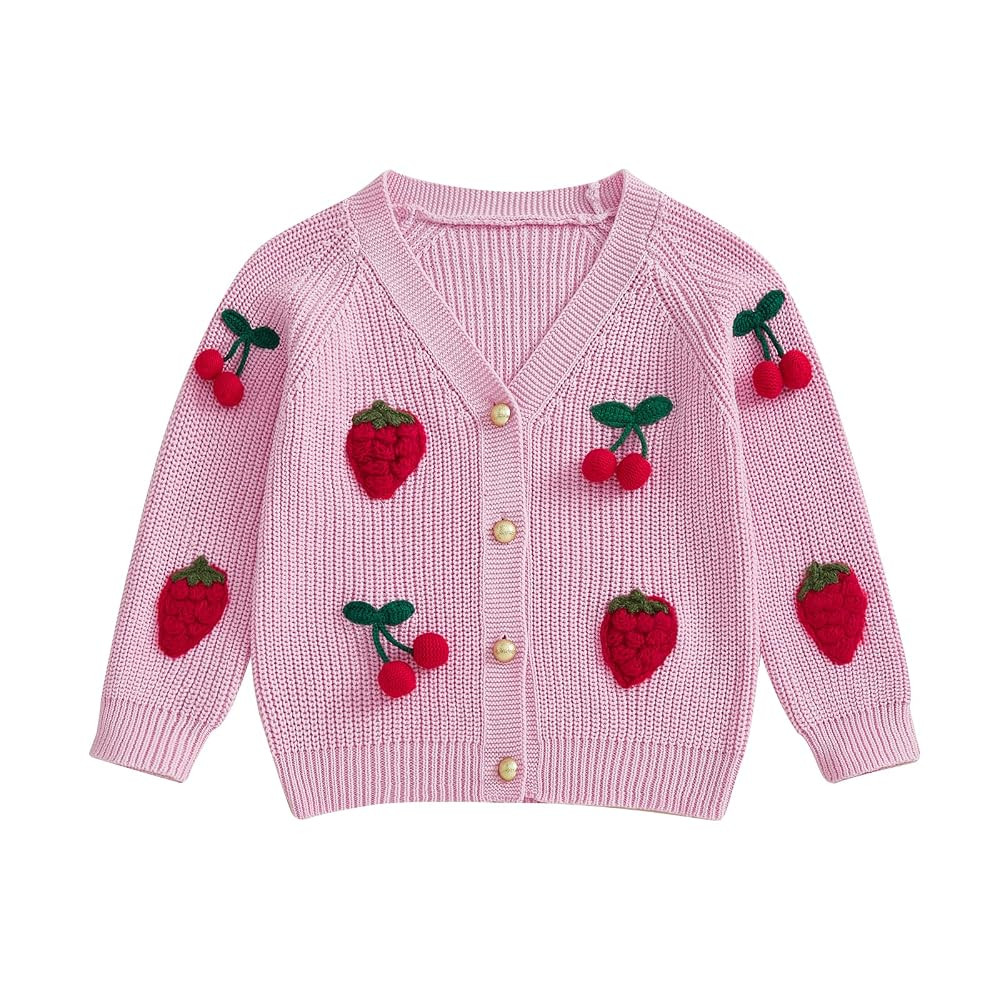 Toddler Baby Girl Clothes Knit Sweater Cardigan Button Pullover Sweatshirt Long Sleeve Coat Warm ... | Amazon (US)