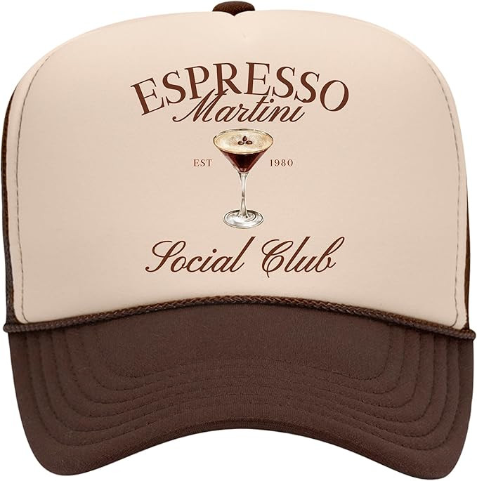 Espresso Martini Social Club Trucker Hat | Margs Tequila Drinking Funny Cute Drinks | Premium Sna... | Amazon (US)