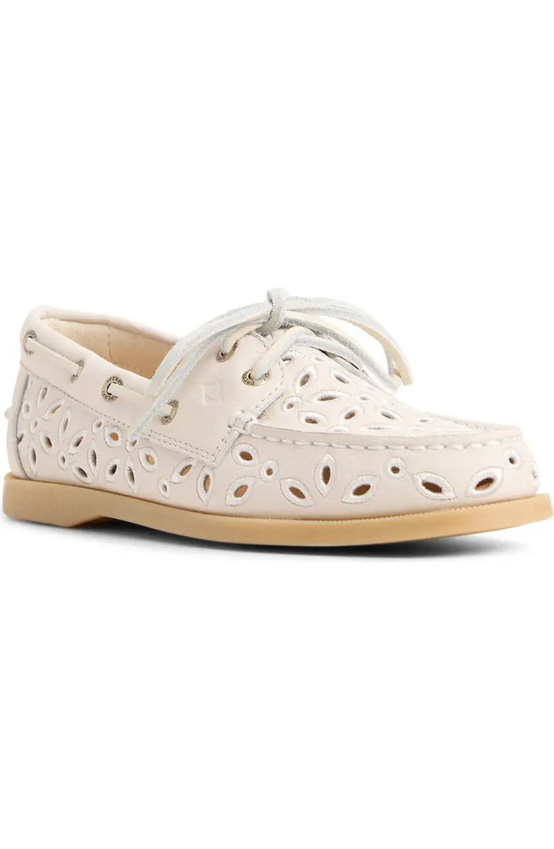 Authentic Original 2-Eye Embroidered Boat Shoe (Women) | Nordstrom