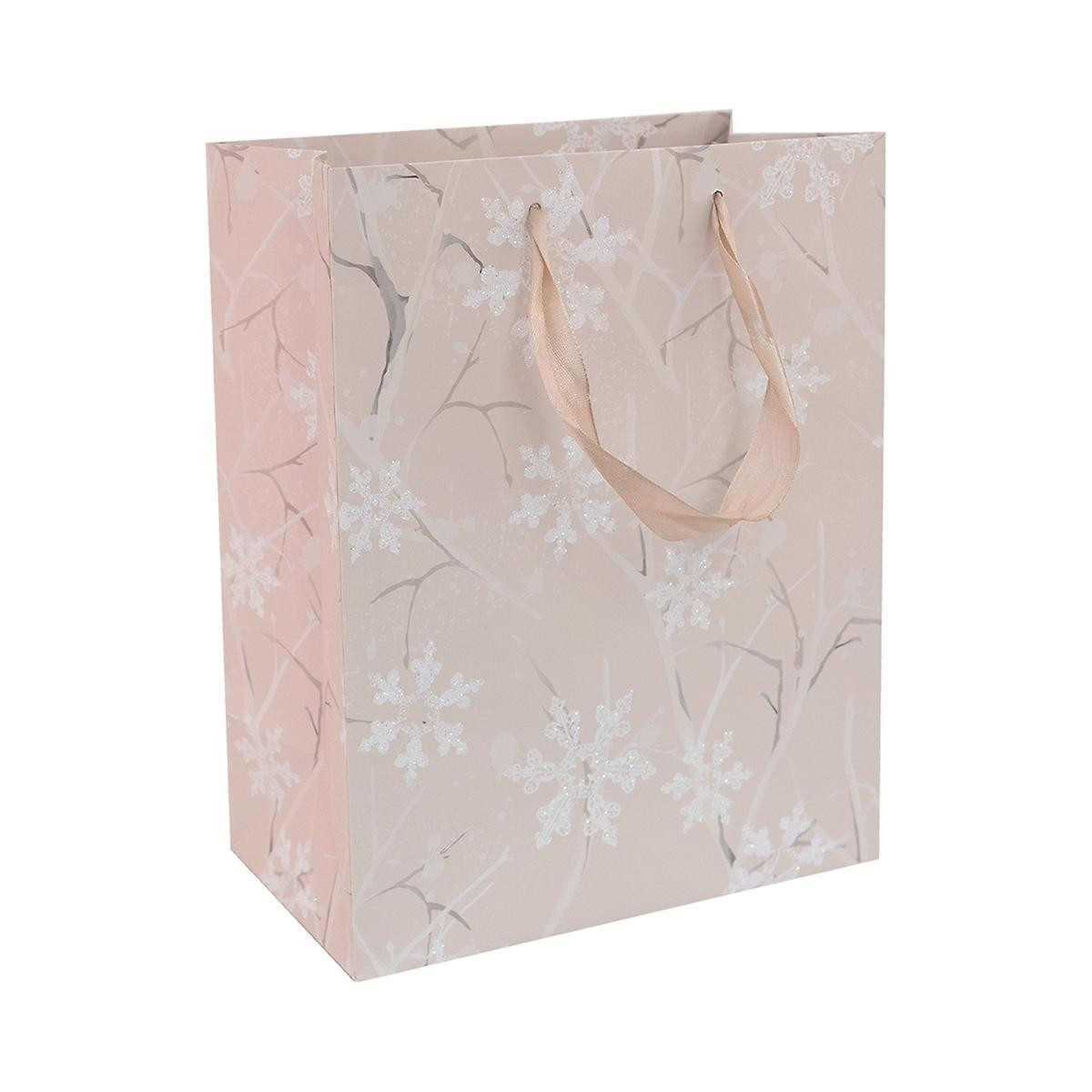 Glitter Snowflake Medium Gift Bag | The Container Store