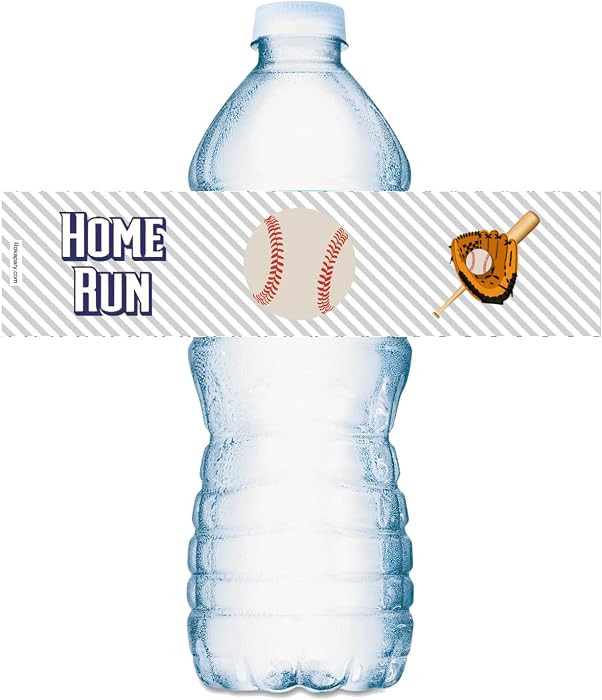 25 Sports Baseball Water Bottle Labels, Waterproof Water Bottle Wrappers, Great Stickers for Birt... | Amazon (US)