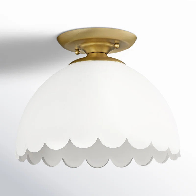 Filomela Single Light Glass Semi Flush Mount | Birch Lane