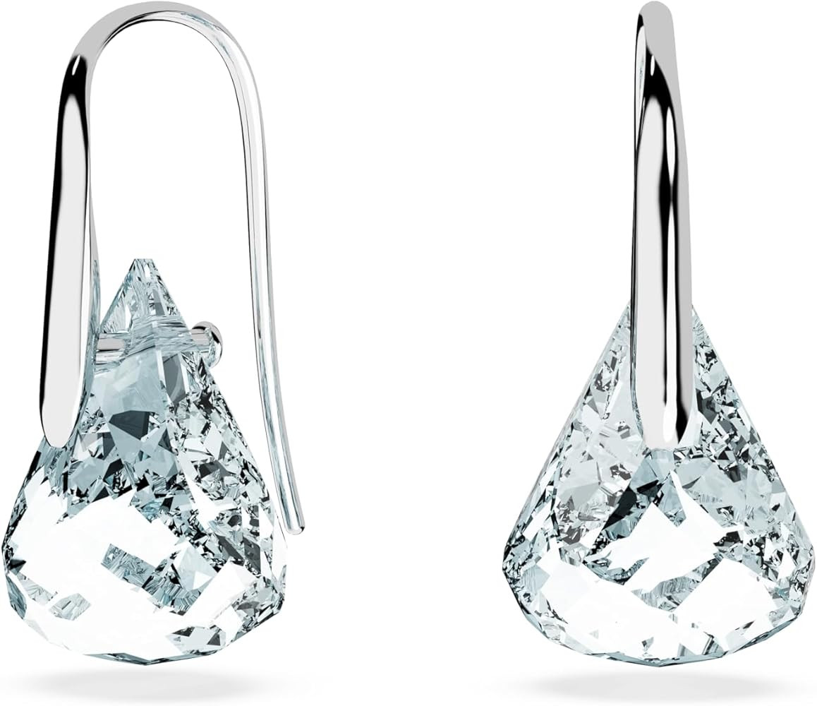 Swarovski Lunar drop earrings, Blue, Rhodium finish | Amazon (US)