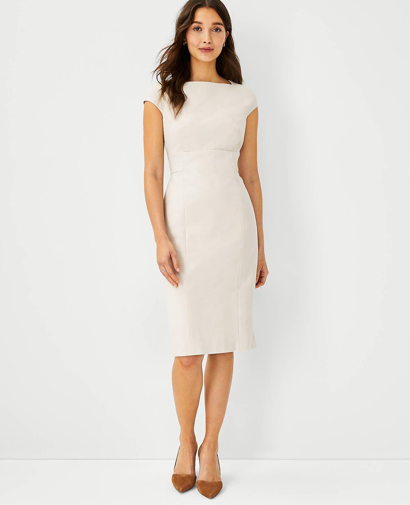 The Envelope Neck Dress in Stretch Cotton | Ann Taylor (US)