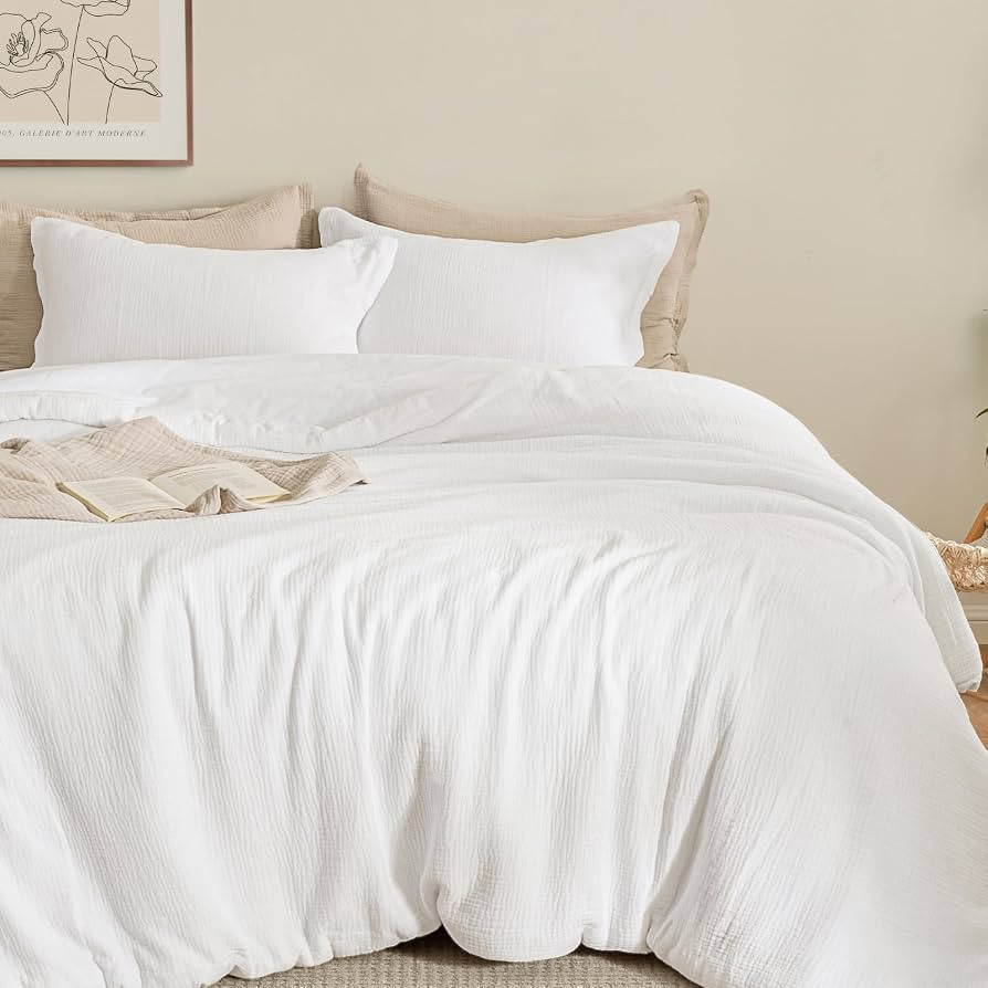 David's Home Cotton Muslin Comforter Set, Twin Size Ultra\u2011Soft Breathable Summer Bedding, 2P... | Amazon (US)